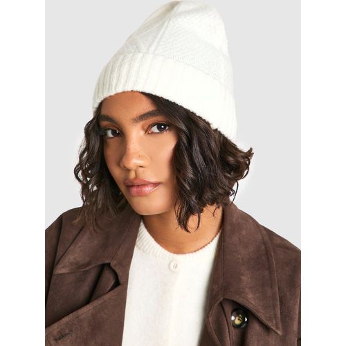 Bonnet En Maille Torsadée - One Size - boohoo - Modalova