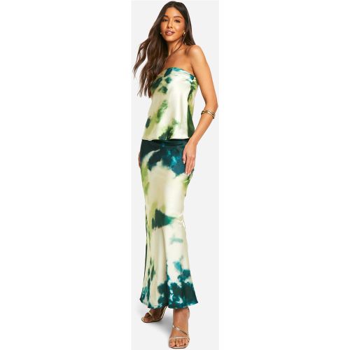 Bandeau Long Satiné Tie Dye Et Jupe Longue - 36 - boohoo - Modalova