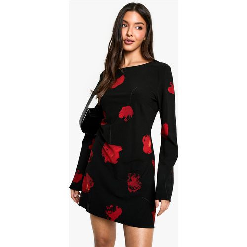 Robe Évasée Fleurie À Dos Nu - 38 - boohoo - Modalova