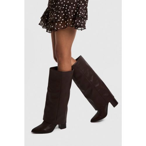 Bottes Hautes Texturées À Talon - Pointure Large - 36 - boohoo - Modalova