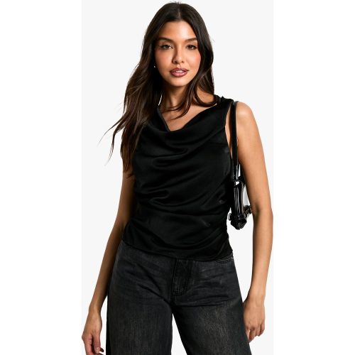 Blouse Satinée À Col Bénitier Et Manches Longues - 36 - boohoo - Modalova