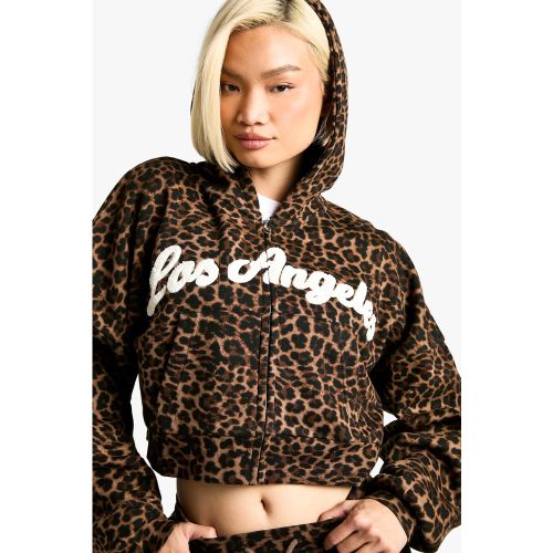 Sweat À Capuche Oversize Zippé À Imprimé Léopard - L - boohoo - Modalova