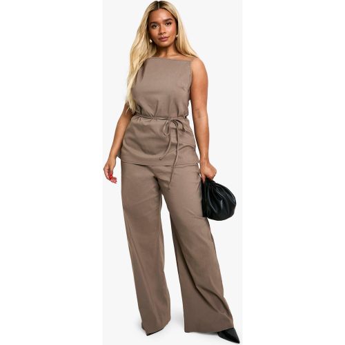 Grande Taille - Ensemble Avec Top À Ceinture Et Pantalon Large - 44 - boohoo - Modalova