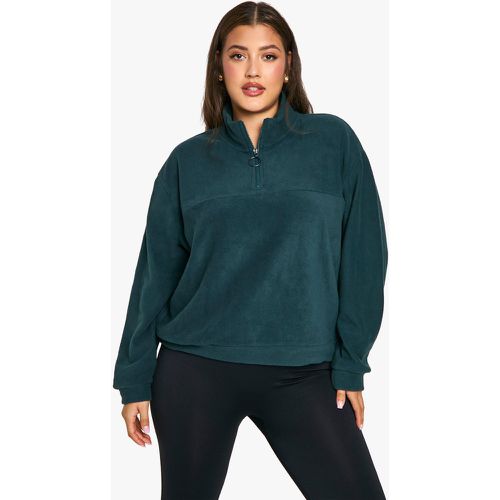 Grande Taille - Sweat En Polaire À Col Zippé - 52 - boohoo - Modalova