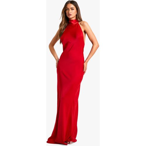 Robe Longue Satinée Dos Nu - 34 - boohoo - Modalova