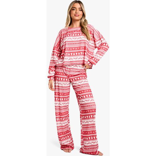 Pyjama À Motif Jacquard Avec Pantalon Confort - 36 - boohoo - Modalova