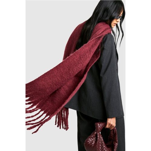 Foulard Oversize À Franges En Maille Épaisse - One Size - boohoo - Modalova