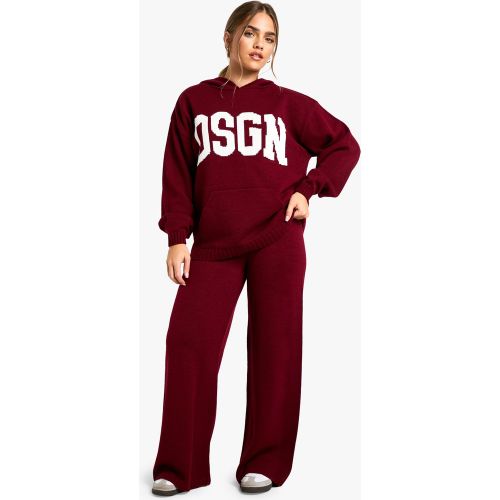 Petite" - Ensemble En Maille Avec Sweat À Capuche Contrastant Et Pantalon Large - S - boohoo - Modalova