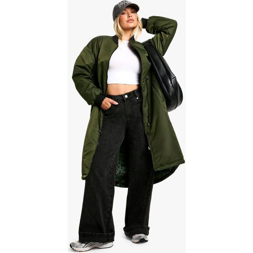 Parka Longue Réversible À Imprimé Léopard - L - boohoo - Modalova