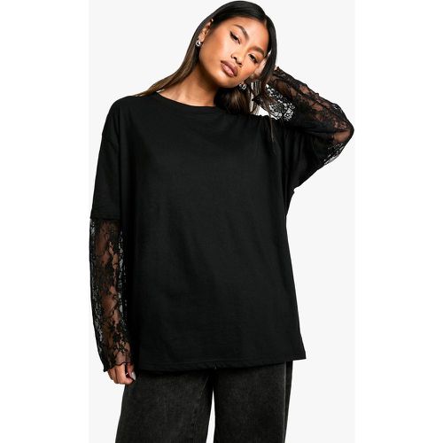 T-Shirt Oversize À Manches En Dentelle - 38 - boohoo - Modalova