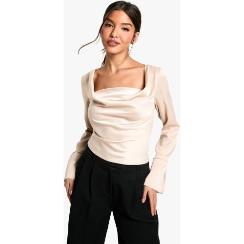 Blouse Satinée À Col Bénitier - 34 - boohoo - Modalova
