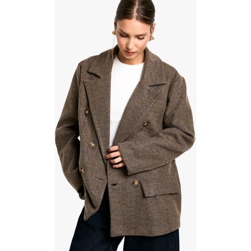 Blazer Croisé Effet Laine À Chevrons - 36 - boohoo - Modalova