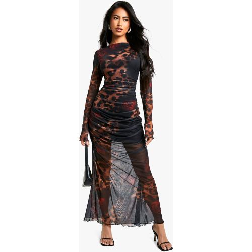 Robe Longue En Mesh À Imprimé Léopard - 36 - boohoo - Modalova