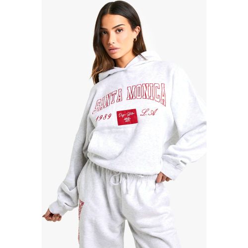 Petite" - Sweat À Capuche Oversize À Écusson Santa Monica - S - boohoo - Modalova