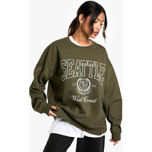 Sweat Oversize À Slogan Seattle - M - boohoo - Modalova