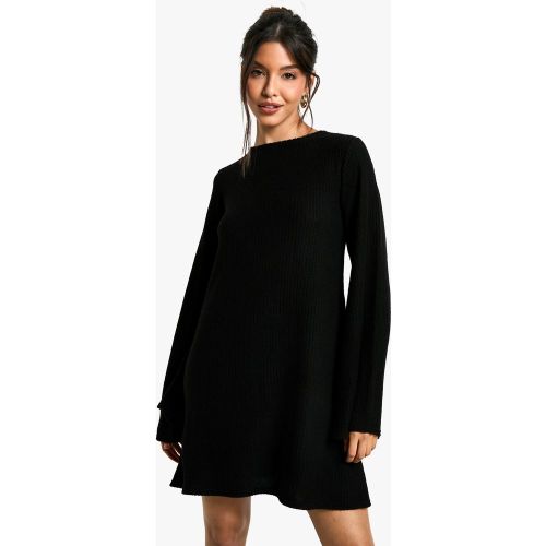 Robe Babydoll Nouée En Maille Côtelée Recyclée - 36 - boohoo - Modalova