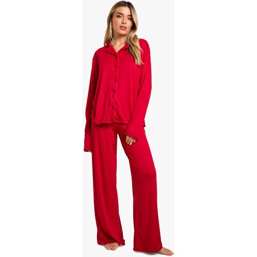 Ensemble En Maille Douce Avec Chemise Et Pantalon - 34 - boohoo - Modalova