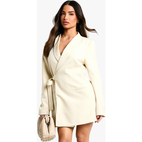 Petite" - Robe Blazer Nouée - 34 - boohoo - Modalova