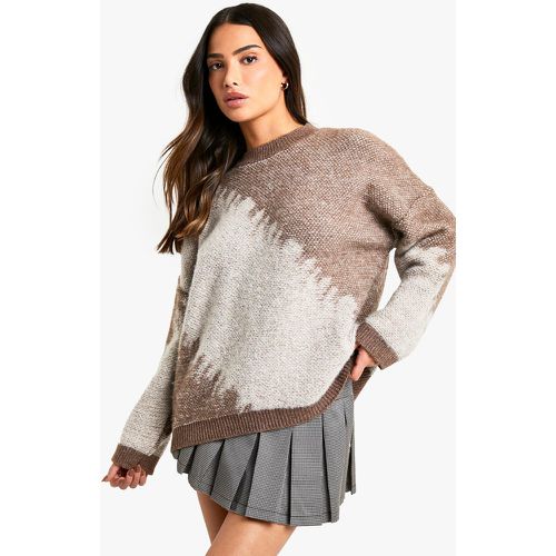 Petite" - Pull En Maille À Motif Jacquard - S - boohoo - Modalova