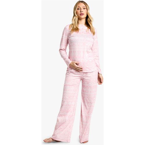 Maternité - Ensemble De Pyjama À Manches Longues Et Pantalon Large - 40 - boohoo - Modalova