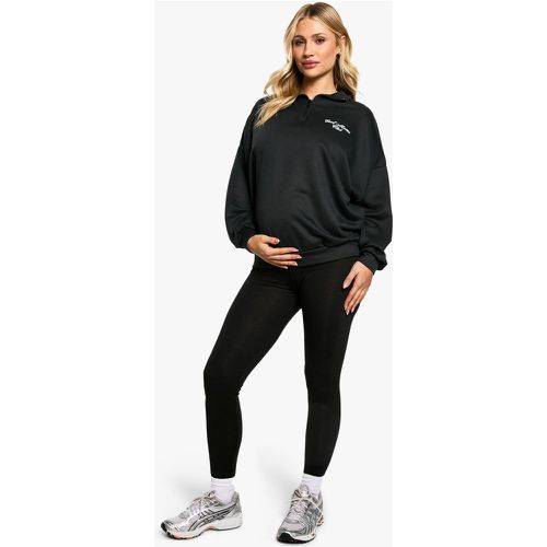 Maternité - Ensemble De Grossesse Avec Sweat À Col Zippé Et Legging - L - boohoo - Modalova