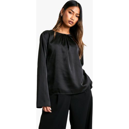 Blouse Satinée À Manches Longues - 38 - boohoo - Modalova