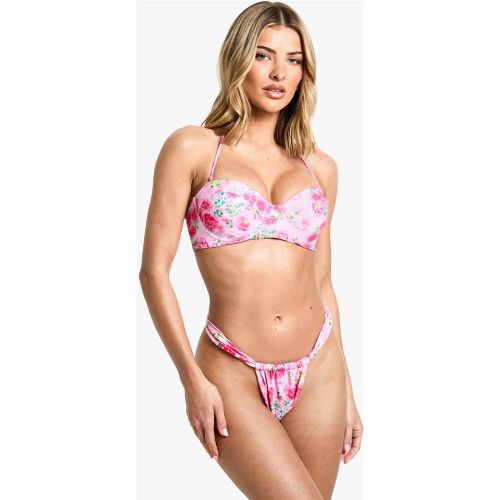 Bikini Fleuri - Rose - 34, Rose - boohoo - Modalova