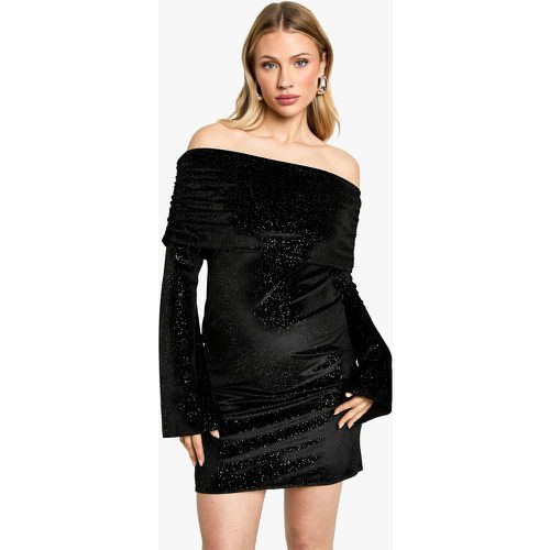 Maternité - Robe De Grossesse Courte Pailletée En Velours - 42 - boohoo - Modalova