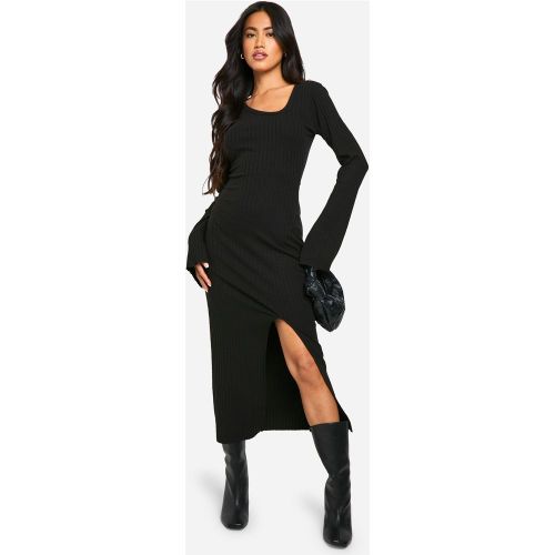 Robe Mi-Longue Asymétrique Côtelée - 36 - boohoo - Modalova