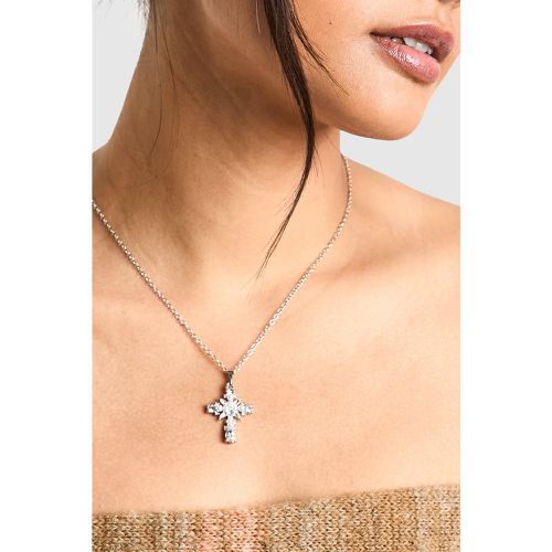 Collier é À Pendentif Croisé Et Perle - One Size - boohoo - Modalova