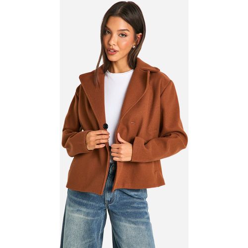 Veste Croisée Effet Laine - 38 - boohoo - Modalova