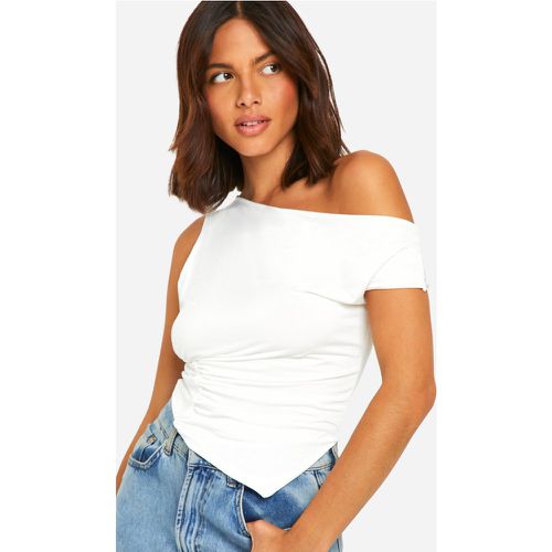 Top Moulant Asymétrique Froncé - 38 - boohoo - Modalova