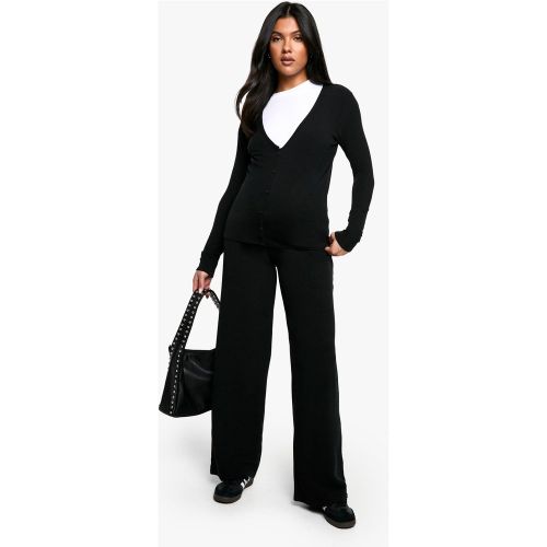 Maternité - Pantalon De Grossesse Large Côtelé - 40 - boohoo - Modalova
