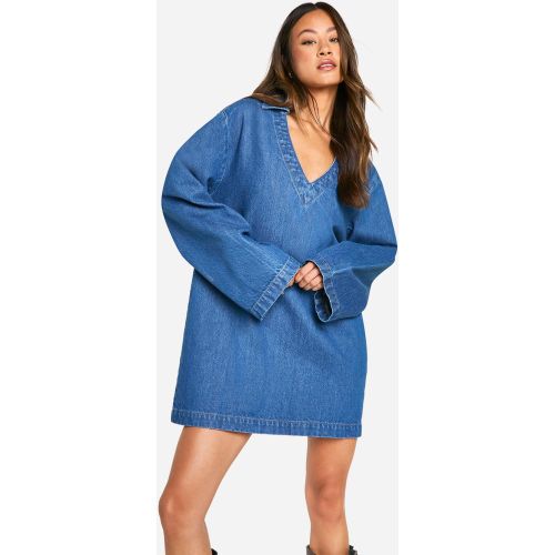 Tall" - Robe Droite En Jean À Manches Évasées - 32 - boohoo - Modalova