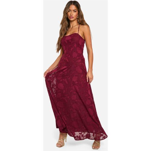 Robe Longue Nouée Fleurie - 38 - boohoo - Modalova