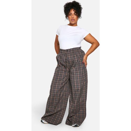 Grande Taille - Pantalon Large À Carreaux - 44 - boohoo - Modalova