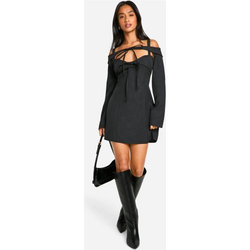 Petite" - Robe De Tailleur À Col Bateau - 34 - boohoo - Modalova