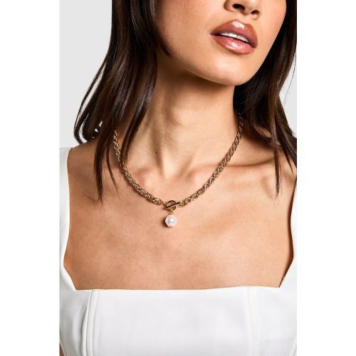 Collier À Chaîne Épaisse Perlée - One Size - boohoo - Modalova