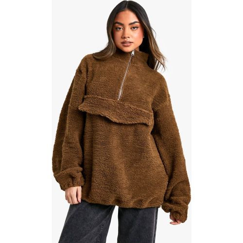 Chemise Oversize À Col Zippé Et Manches Larges - M - boohoo - Modalova