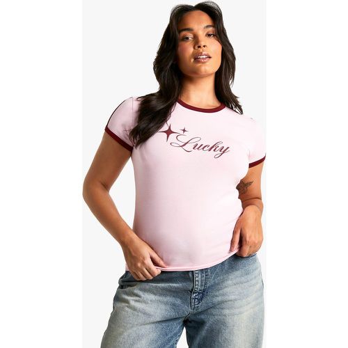 Grande Taille - T-Shirt À Col Contrastant Et Imprimé 95 - 46 - boohoo - Modalova