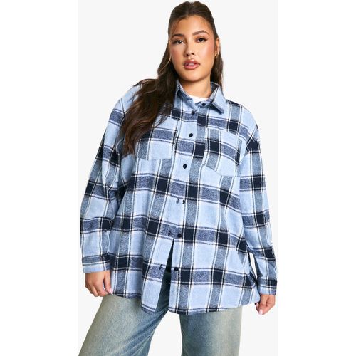 Grande Taille - Chemise Oversize À Carreaux - 46 - boohoo - Modalova