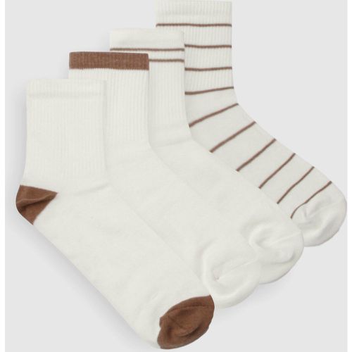 Lot De 4 Paires De Chaussettes Rayées - One Size - boohoo - Modalova