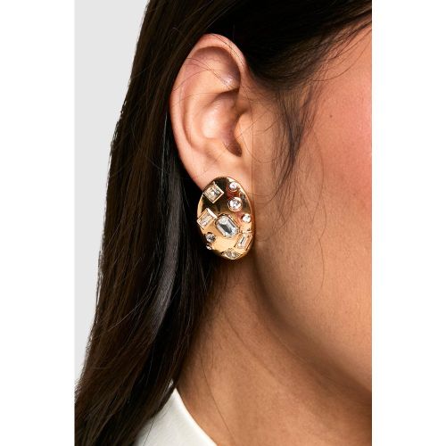 Boucles D'Oreilles Strassées - One Size - boohoo - Modalova