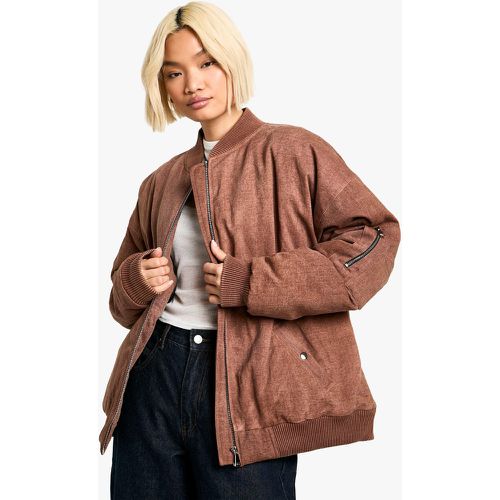 Bomber Oversize Délavé - 38 - boohoo - Modalova