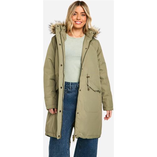 Parka À Capuche En Fausse Fourrure - 38 - boohoo - Modalova