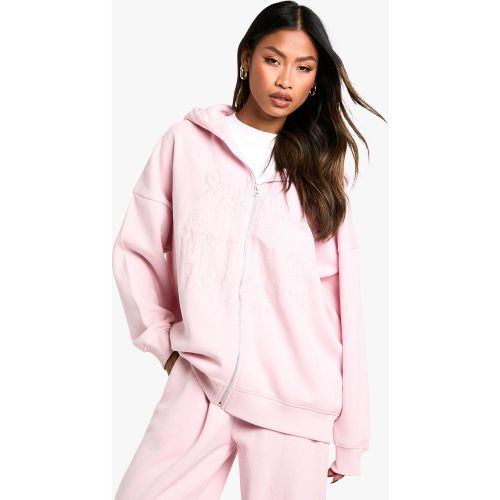 Sweat À Capuche Oversize Zippé À Coutures Apparentes - S - boohoo - Modalova