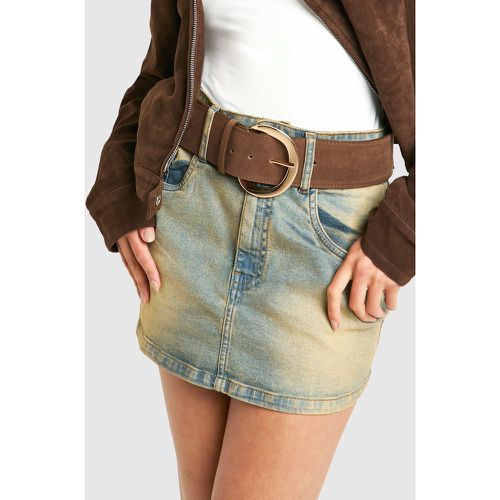 Ceinture En Faux Daim À Boucle Épaisse - M/L - boohoo - Modalova