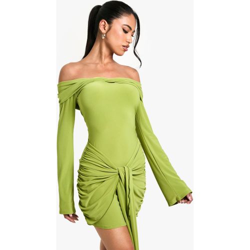 Robe Courte Évasée À Épaules Dénudées - 36 - boohoo - Modalova
