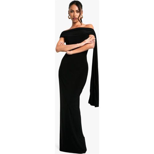Robe Longue Drapée À Épaules Dénudées - 36 - boohoo - Modalova