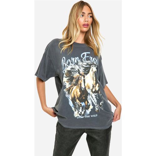 T-Shirt Oversize À Imprimé Cheval - S - boohoo - Modalova